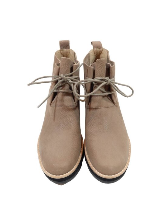 EILEEN FISHER Capa Nubuck Leather Lace Up Wedge Boots Size 9 B Tan - Picture 3 of 10